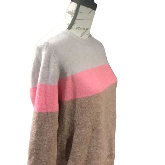 Old Navy Pink and Brown Color Block Sweater Medium - Picture 3 of 12